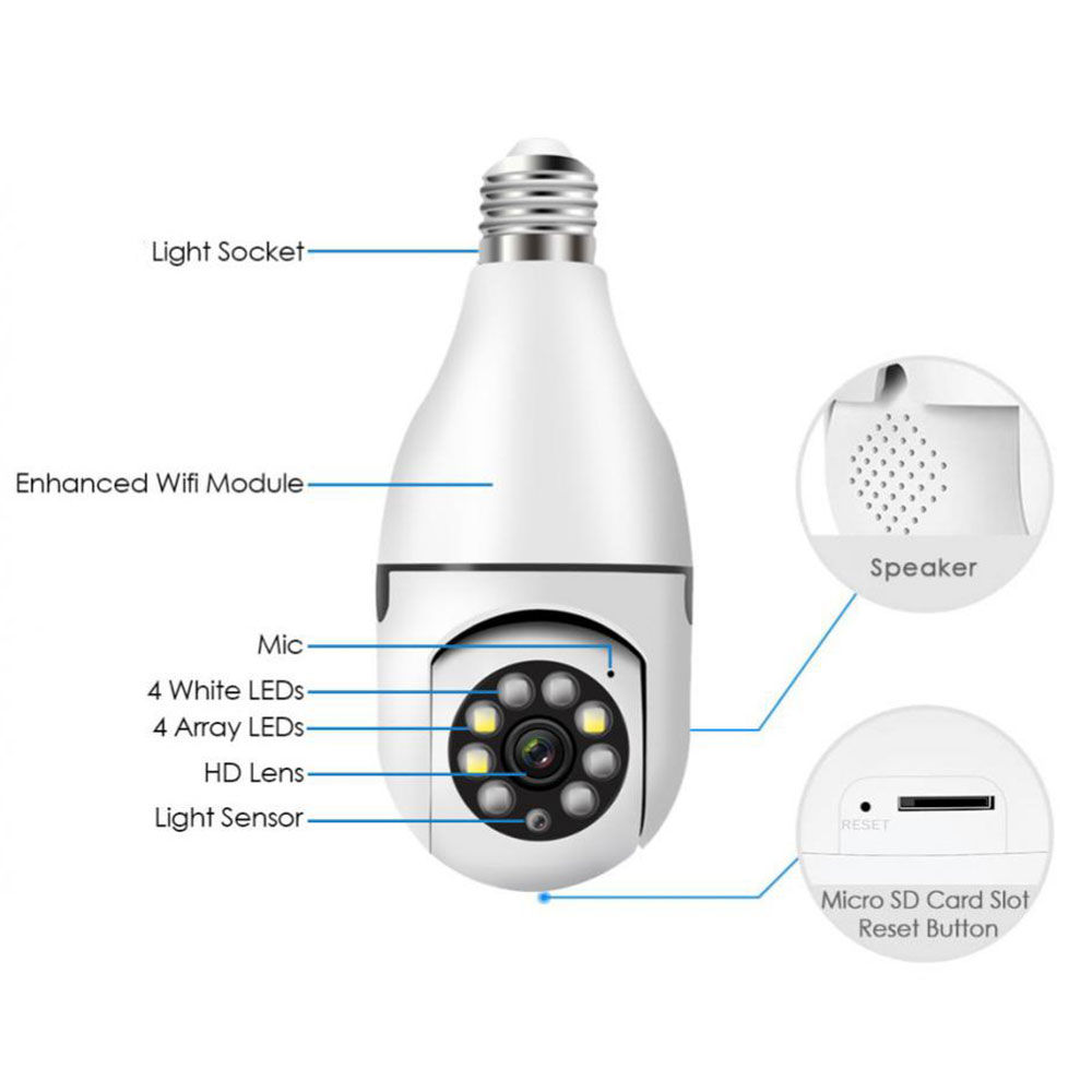 Camera Yoosee Bóng Đèn Thế Hệ Mới 8 Led 5.0Mp