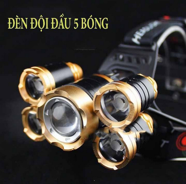 Đèn Đội Đầu 5 Bóng (Dây Sạc , Không Kèm Pin)