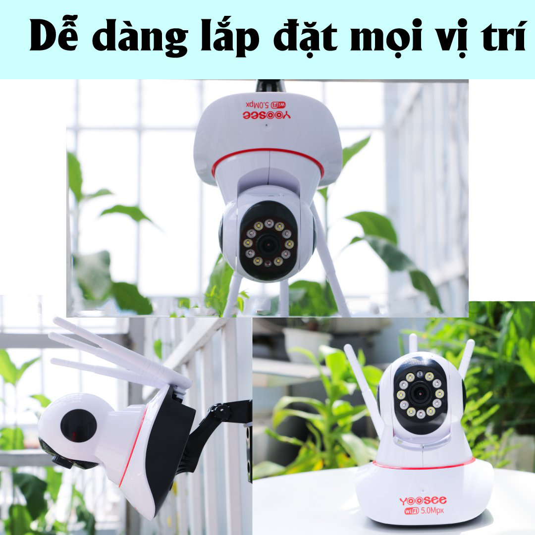 Camera Yoosee 3 Râu 5.0Mpx Siêu Nét Full Hd Hồng Ngoại Quay Đêm Có Màu