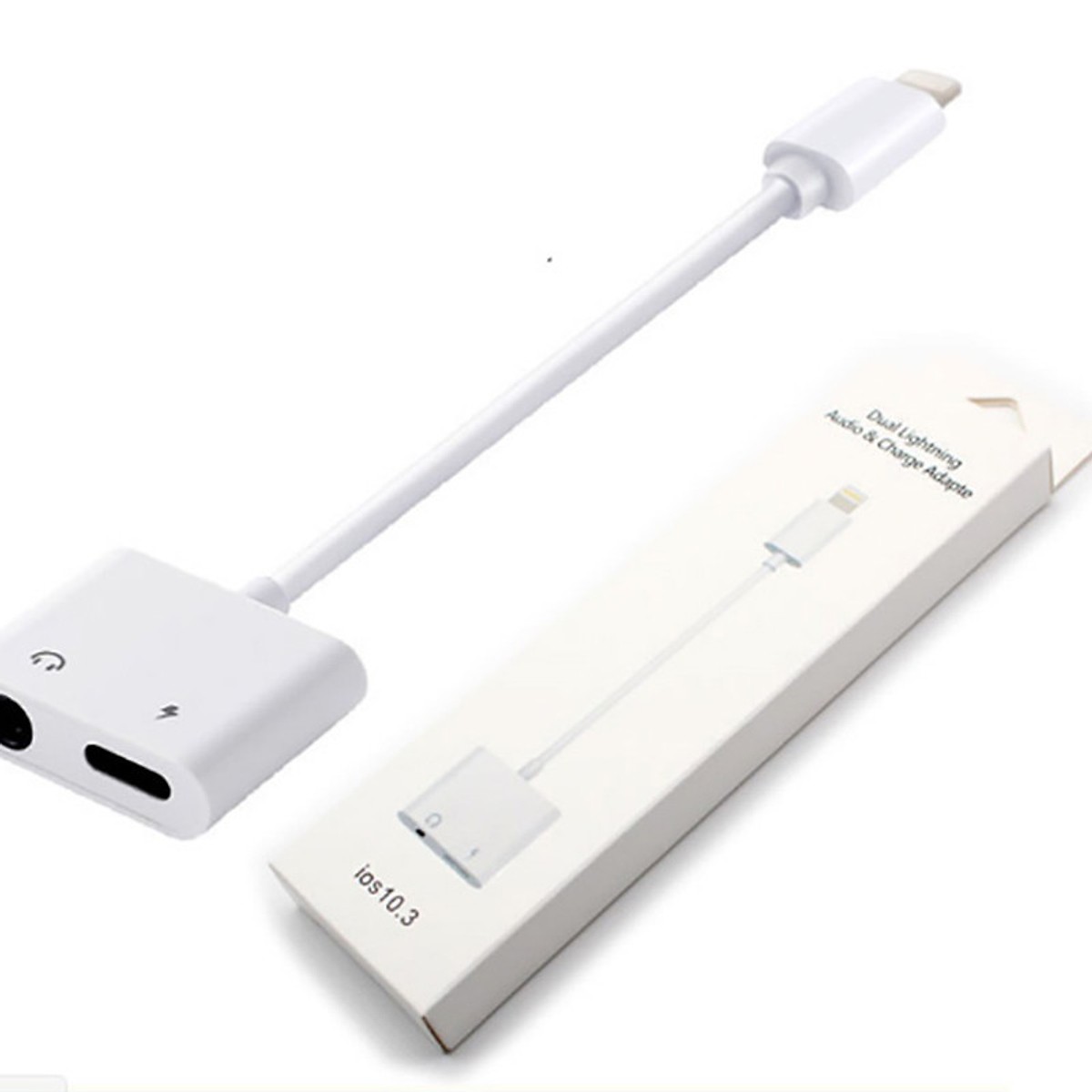Cáp Chuyển Iphone 2 Trong 1 Ra 2 Đầu Lightning Và 3.5mm