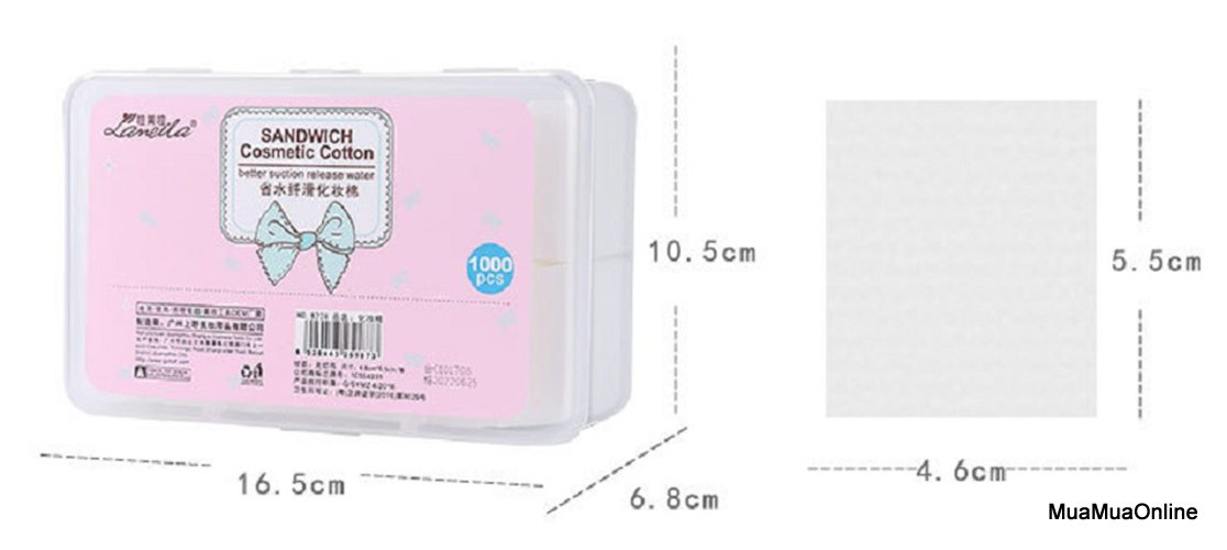 Hộp 1000 Bông Tẩy Trang Lameila