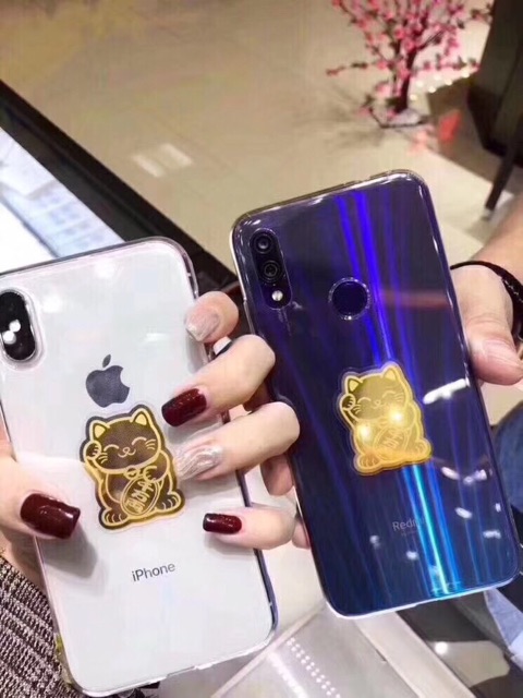 Miếng Dán Điện Thoại Mèo Thần Tài