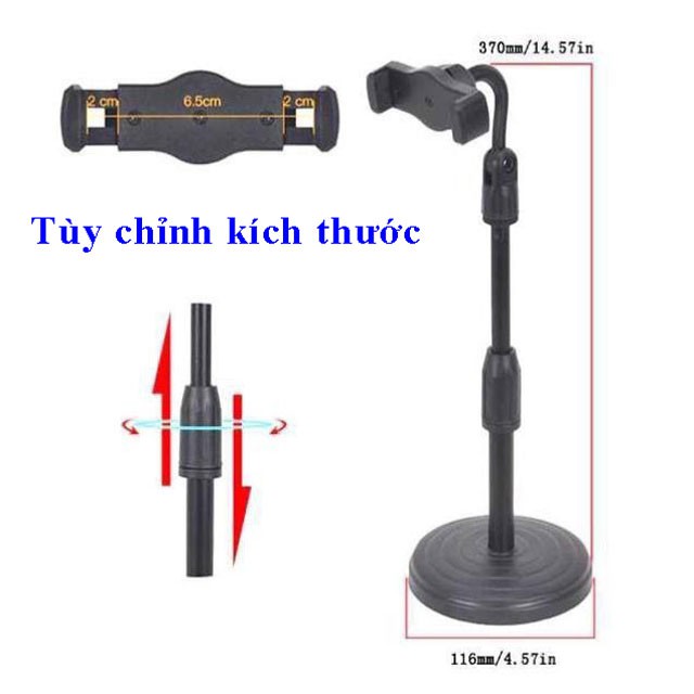 Giá Đỡ Điện Thoại Livestream, Quay Phim, Ghi Hình Xoay 360 Có Đế
