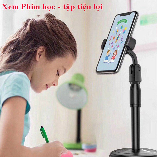Giá Đỡ Điện Thoại Livestream, Quay Phim, Ghi Hình Xoay 360 Có Đế