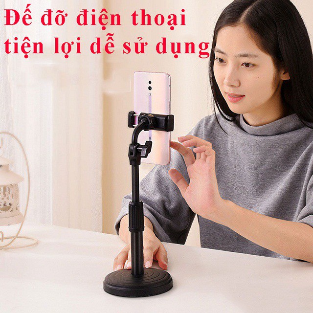 Giá Đỡ Điện Thoại Livestream, Quay Phim, Ghi Hình Xoay 360 Có Đế