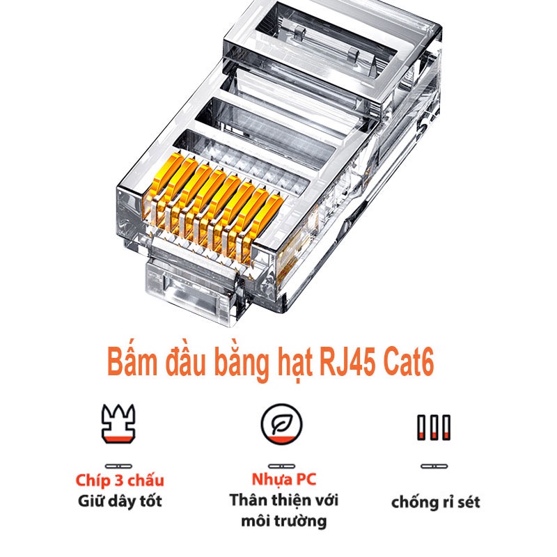 Đầu Mạng Rj45 Vsp-Link Cat5E Xuyên Thấu