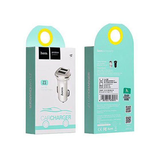 Cóc Sạc Xe Hơi Hoco Z1 2 Cổng Usb