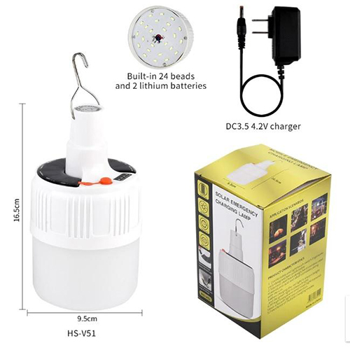 Bóng Trụ Tích Điện Solar V51 Ko Remote