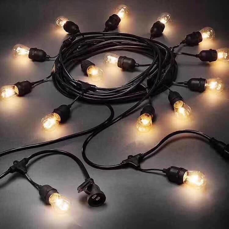 DÂY ĐUI ĐÈN E27 - 5M 10 ĐUÔI ( CÓ ĐẦU NỐI THÊM DÂY )