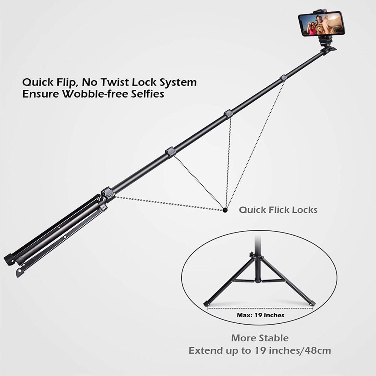 Giá Đỡ Điện Thoại 160Cm Kèm Bluetooth