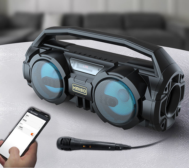 Loa Bluetooth Kimiso Km-s1 Có Led Cực Hay Tặng Kèm Mic Và Dây