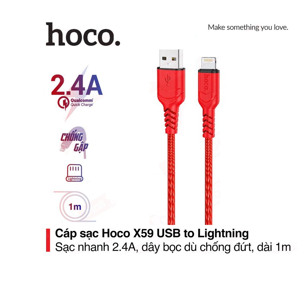 Cáp Sạc Nhanh Lightning Hoco X59 Cho Iphone