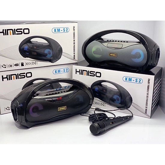 Loa Bluetooth Kimiso KM-S2 Có Led âm Thanh Stereo Cực Hay Tặng Kèm Mic Và Dây