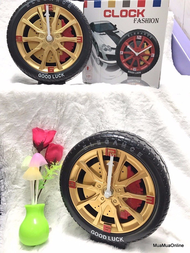 Đồng Hồ Để Bàn Hình Bánh Xe