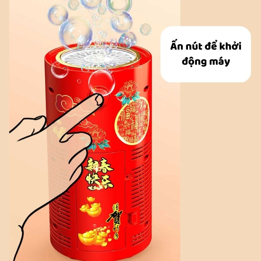 Loa Thổi Bong Bóng Pháo Hoa Tự Động Có Đèn Led Kèm Nhạc Trang Trí Ngày Lễ, Tết