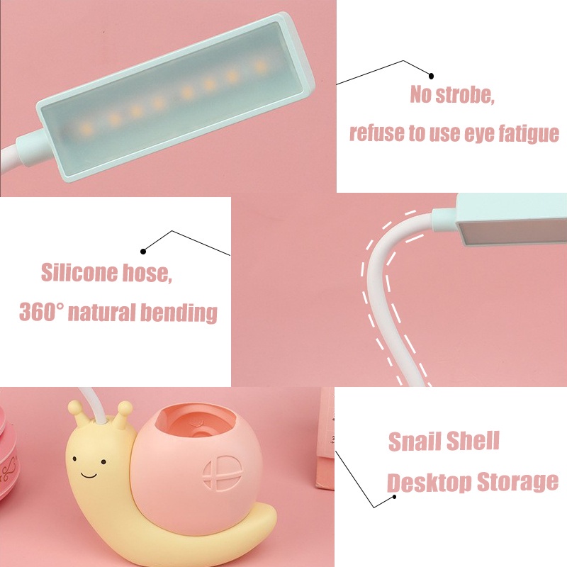 Đèn Học Để Bàn Hình Ốc Sên Chú Sâu