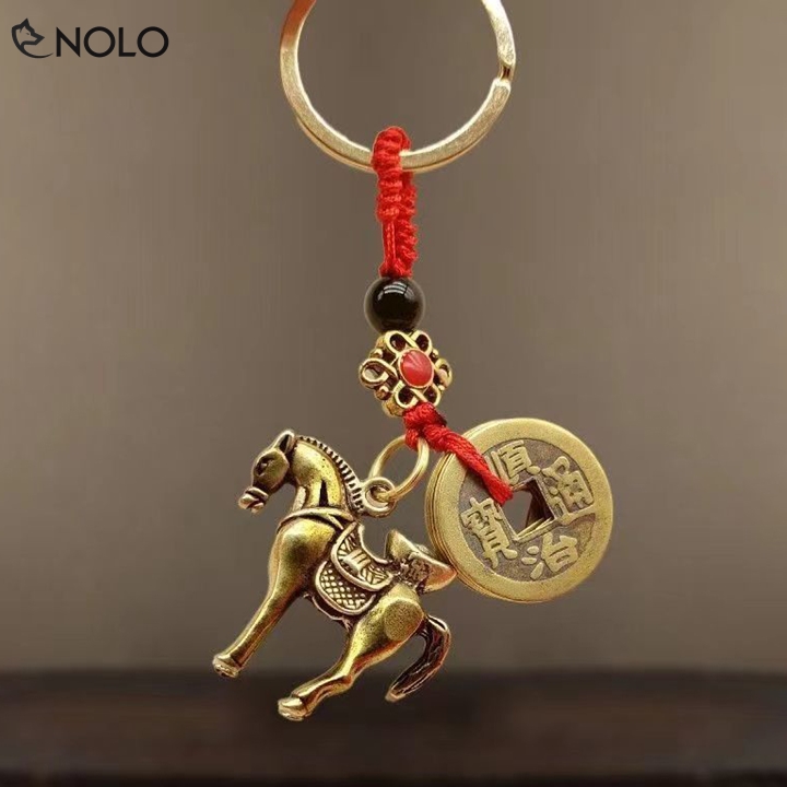Móc Khoá Mã Đáo Thành Công Hình Ngựa Kèm Đồng Xu
