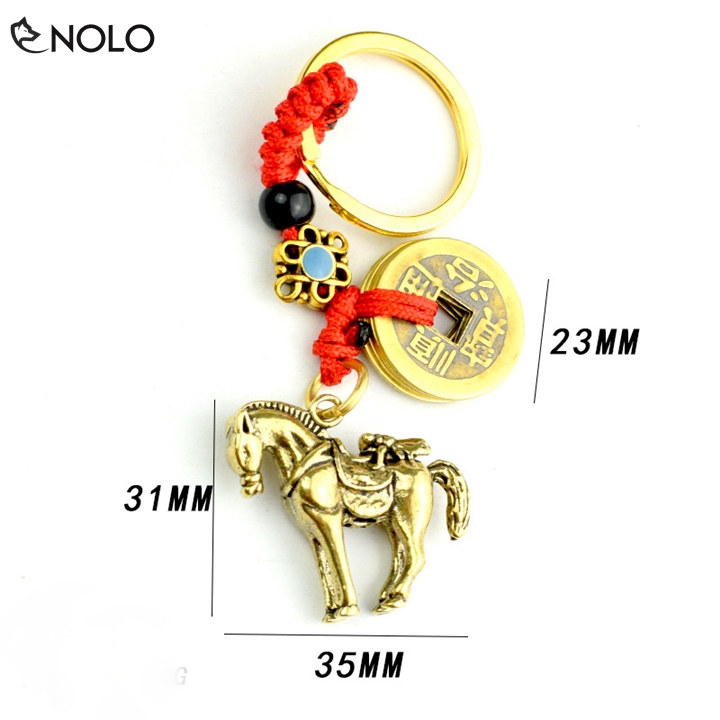 Móc Khoá Mã Đáo Thành Công Hình Ngựa Kèm Đồng Xu