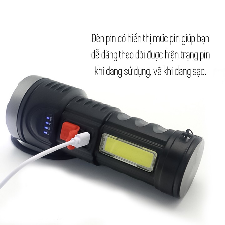 Đèn Pin Sạc L-822 Siêu Sáng (4 Chế Độ)