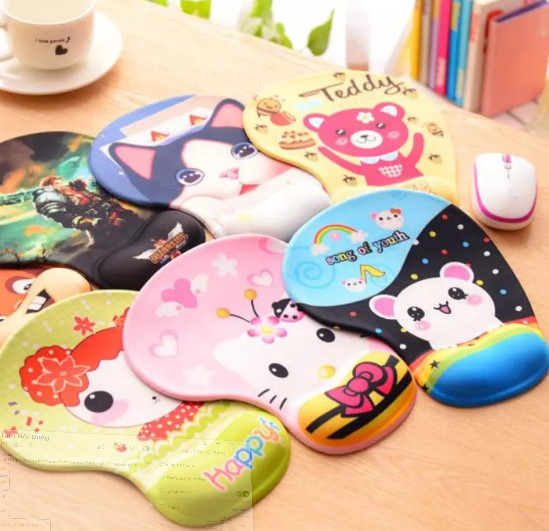 Miếng Lót Chuột Silicon Hình Thú Có Đệm Cổ Tay
