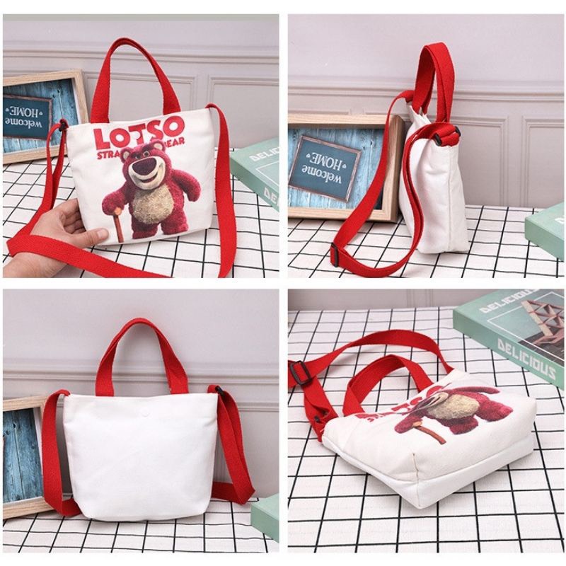 Túi Đeo Bằng Vải Hình Gấu