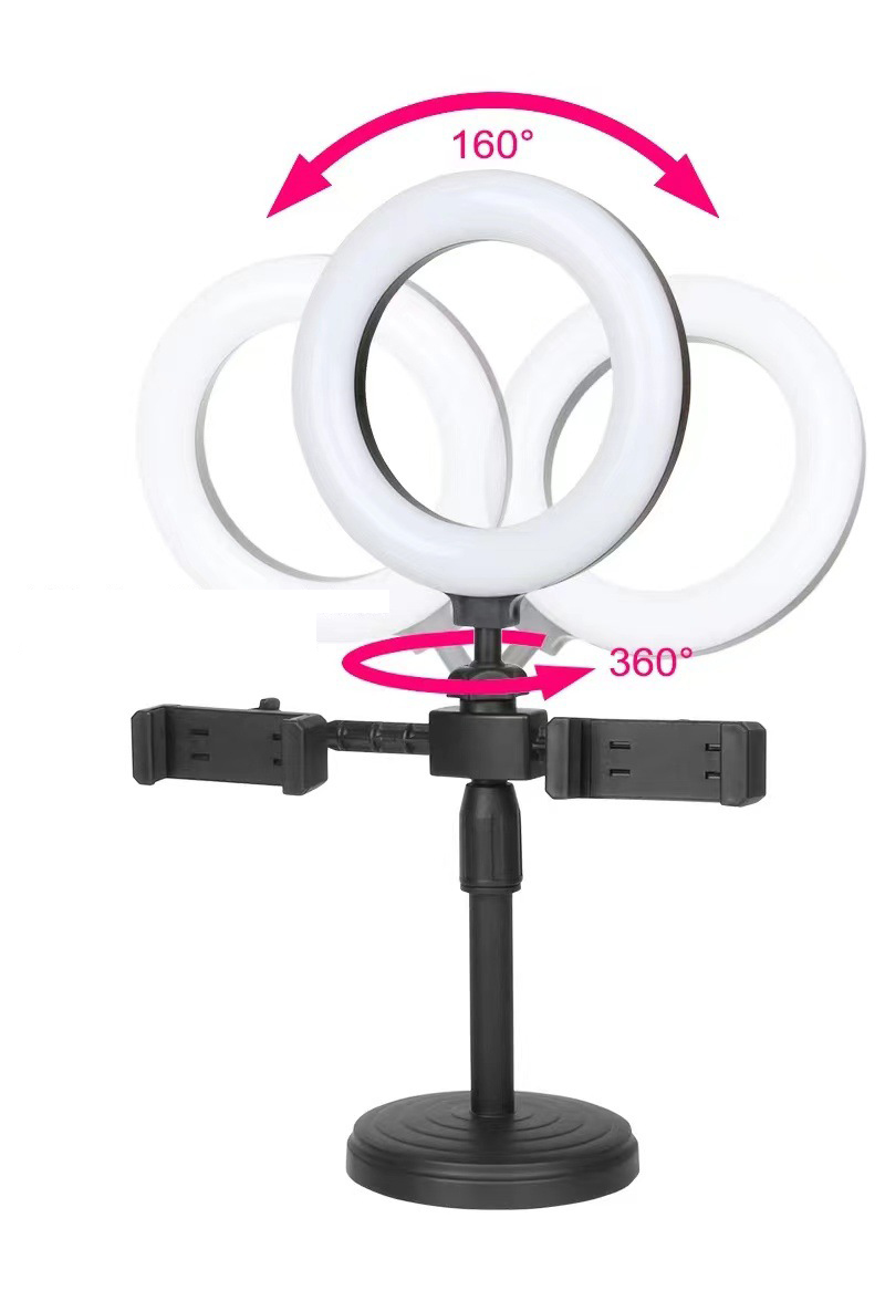 Đèn Livestream 6In 16Cm 2 Khung Điện Thoại