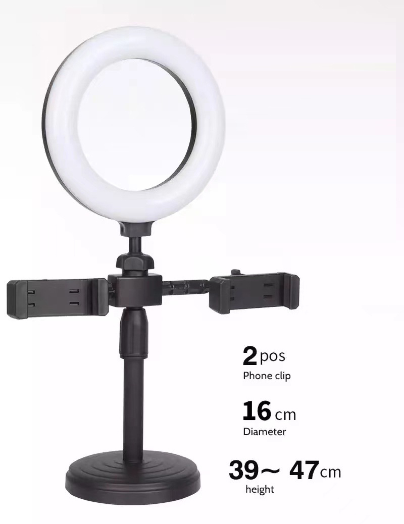 Đèn Livestream 6In 16Cm 2 Khung Điện Thoại