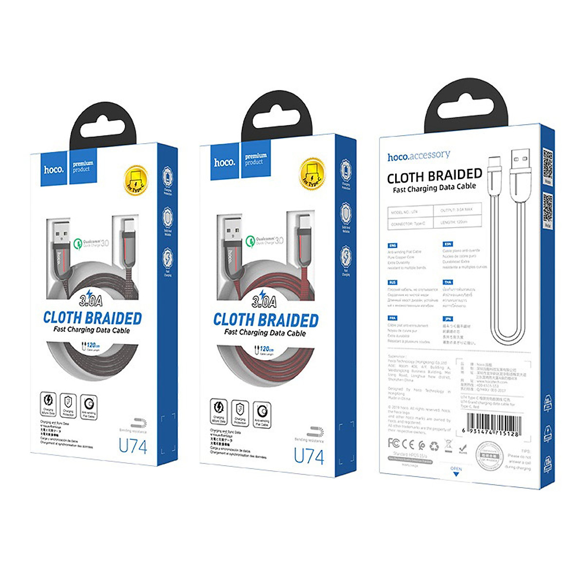 Cáp Sạc Nhanh Type-C Hoco U74 Cáp Sạc Nhanh Type-C Hoco U74