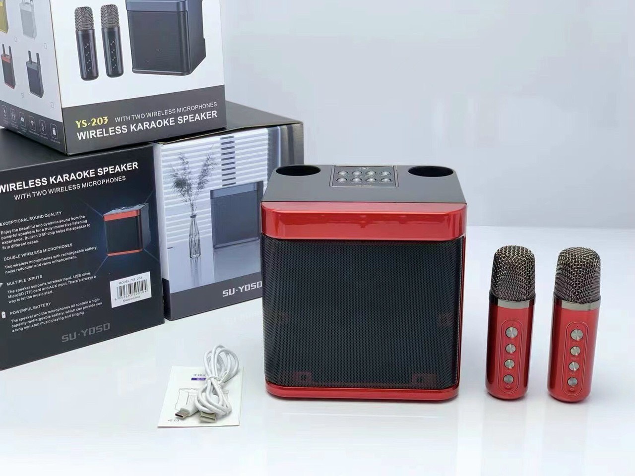 Loa Karaoke Ys203 Kèm Hai Micro