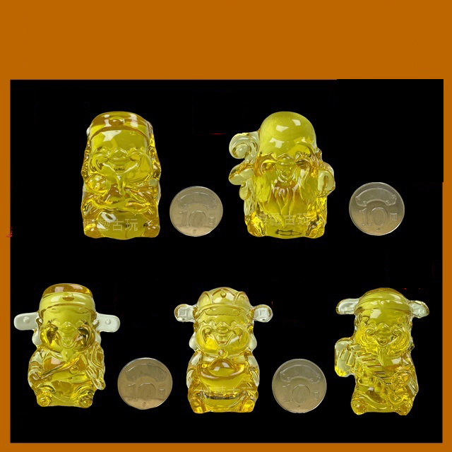 Bộ 5 Tượng Thần Tài Pha Lê