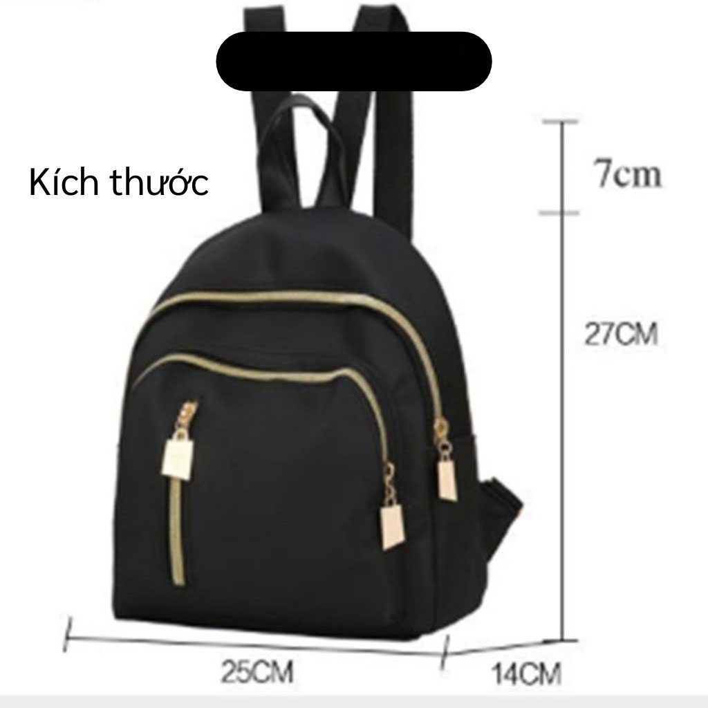 Balo Màu Đen 3 Ngăn Phong Cách Hàn Quốc