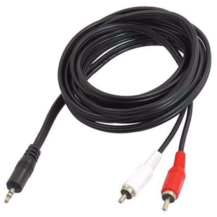 Dây Loa 1 Đầu 3.5 Ra 2 Đầu Av (Rca) Dài 1.5M Cao Cấp