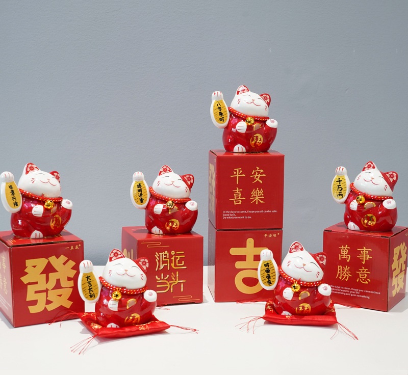 Mèo Thần Tài Để Bàn 10,5X10X8,5 Cm (Kèm Đệm Lót)