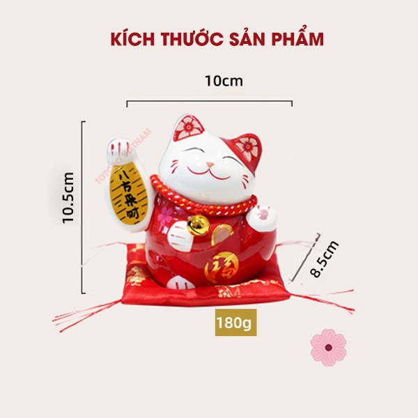 Mèo Thần Tài Để Bàn 10,5X10X8,5 Cm (Kèm Đệm Lót)