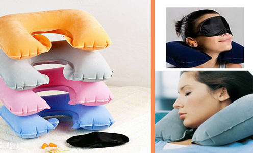 Bộ Gối Hơi Du Lịch + Bịt Mắt + Bịt Tai Tiện Dụng