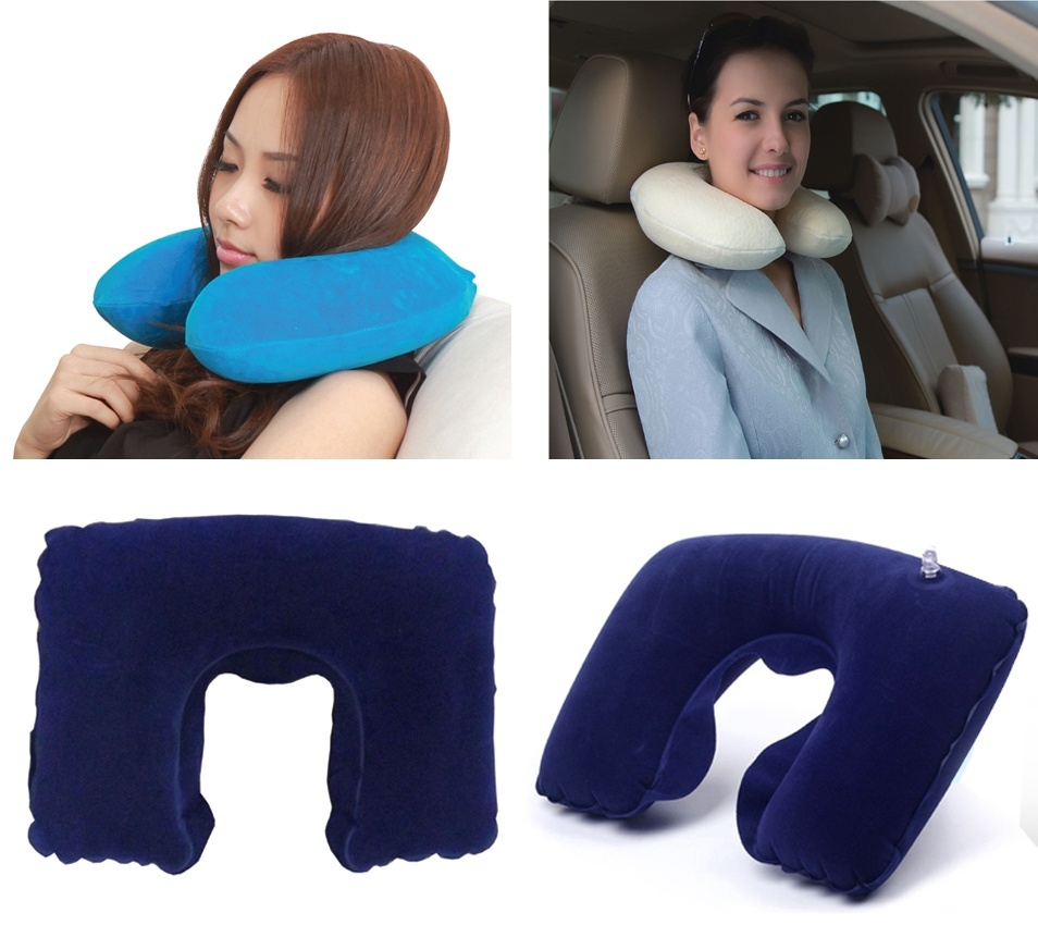 Combo 2 Bộ Gối Hơi Du Lịch, Bịt Mắt Và Bịt Tai Cao Cấp