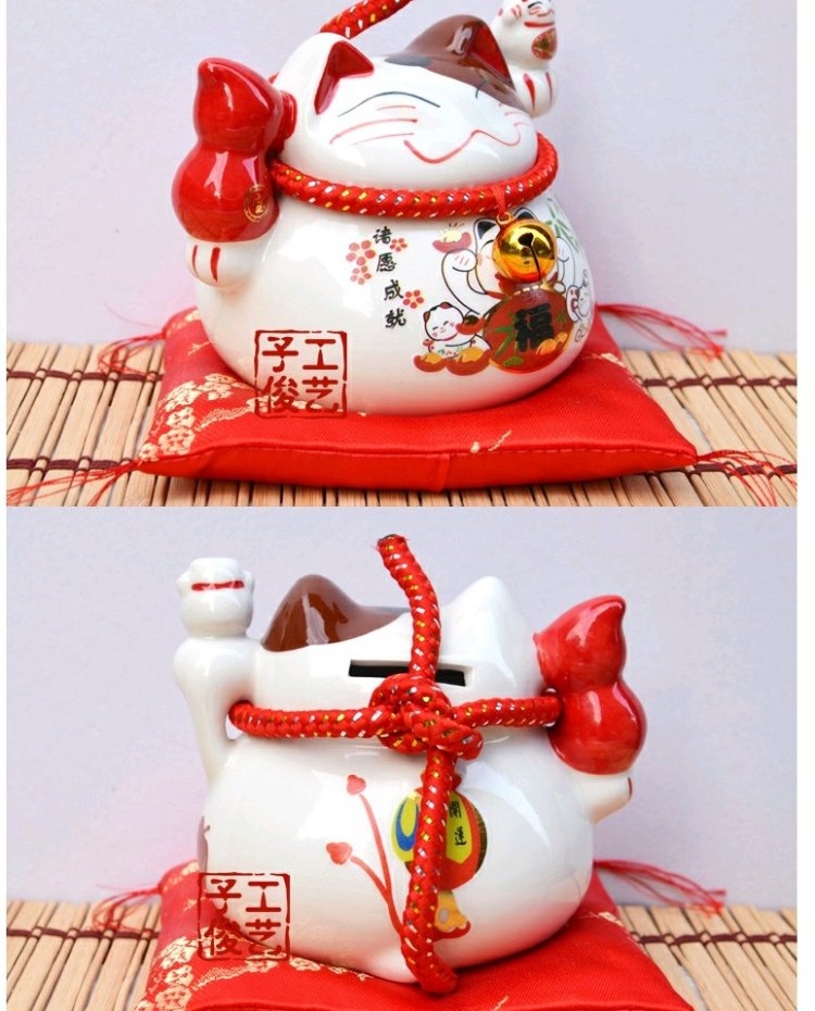 Mèo Thần Tài 13X10X10Cm Có Miếng Lót Mèo Thần Tài 13X10X10Cm Có Miếng Lót