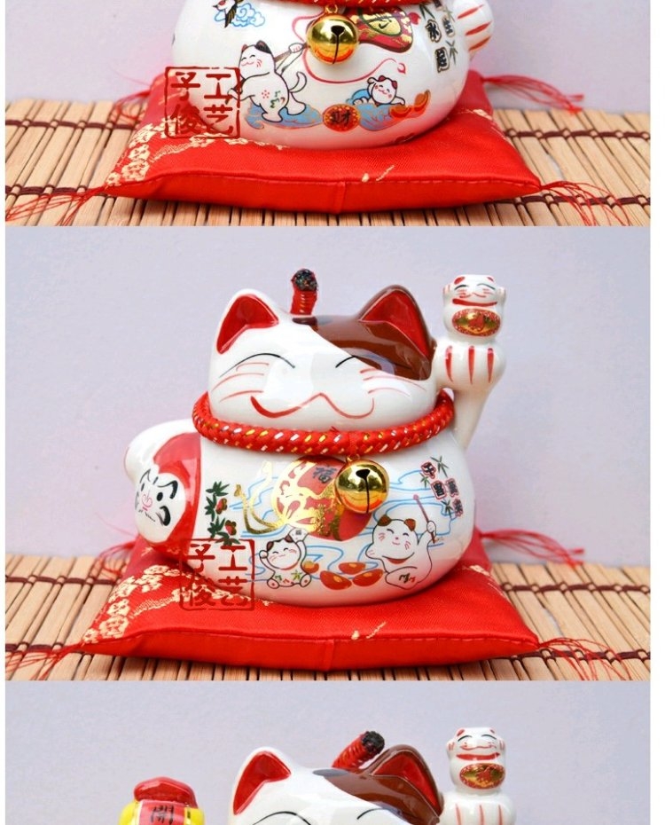 Mèo Thần Tài 13X10X10Cm Có Miếng Lót Mèo Thần Tài 13X10X10Cm Có Miếng Lót