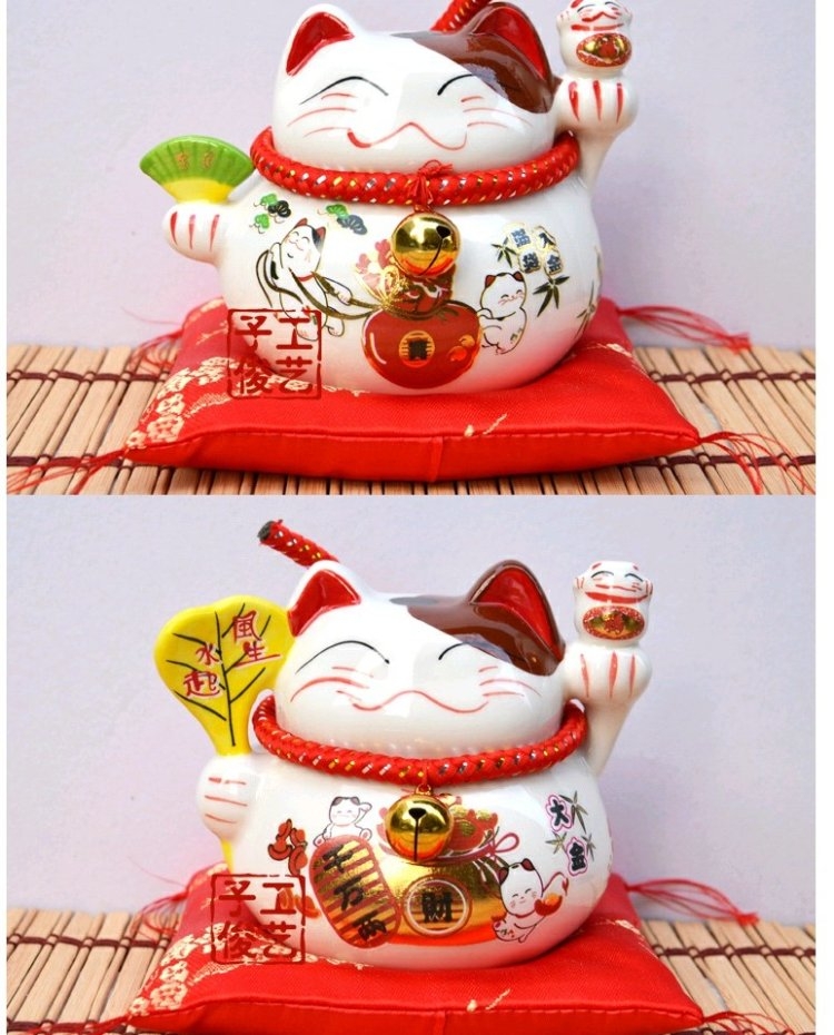 Mèo Thần Tài 13X10X10Cm Có Miếng Lót Mèo Thần Tài 13X10X10Cm Có Miếng Lót