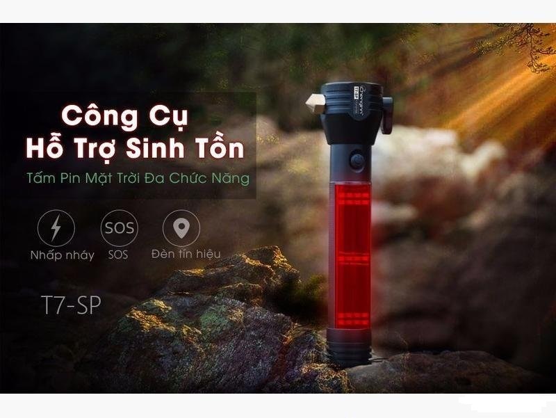 Đèn Pin Cứu Hộ 11 Chức Năng Dùng Pin Sạc Và Năng Lượng Mặt Trời Siêu Sáng