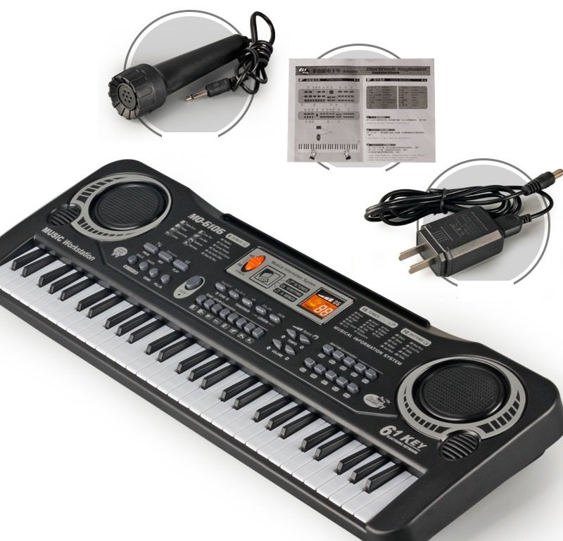 Đồ Chơi Đàn Piano 61 Phím + Tặng Kèm Sạc Và Mic Cho Bé Hàng Cao Cấp