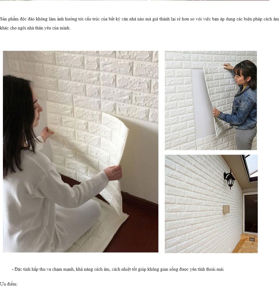 Miếng Xốp Dán Tường 3D Loại Dày (Khổ 70X77Cm)(B150) Miếng Xốp Dán Tường 3D Loại Dày (Khổ 70X77Cm)(B150)