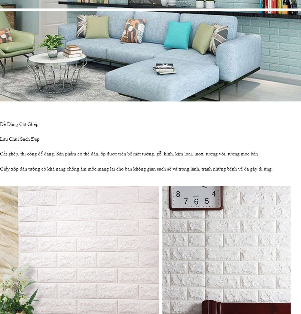 Miếng Xốp Dán Tường 3D Loại Dày (Khổ 70X77Cm)(B150) Miếng Xốp Dán Tường 3D Loại Dày (Khổ 70X77Cm)(B150)