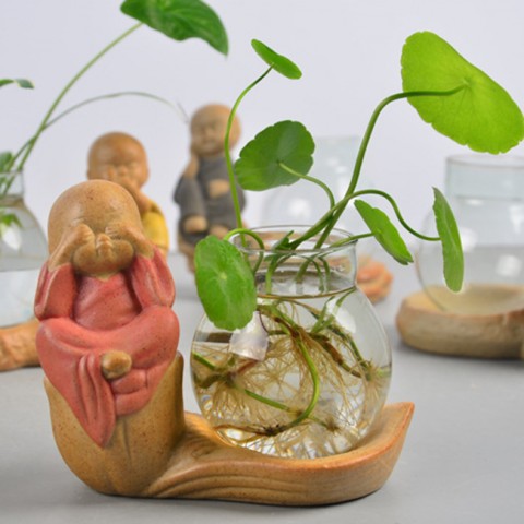 Bộ 4 Tượng Chú Tiểu Kèm Lọ Hoa