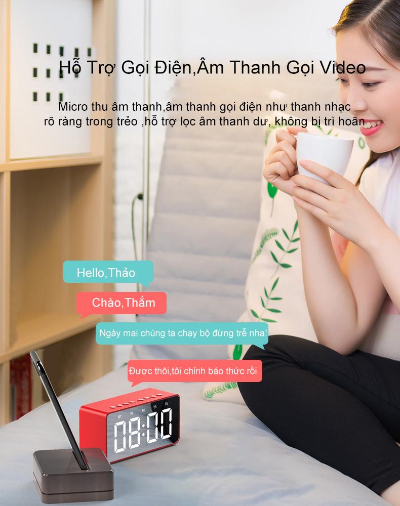 Loa Bluetooth Kèm Đồng Hồ Sang Trọng
