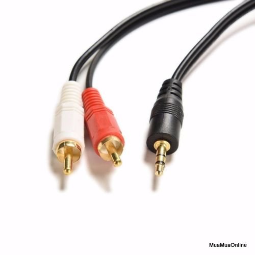 Dây Loa 1 Đầu 3.5 Ra 2 Đầu Av (Rca) Dài 1.5M Cao Cấp