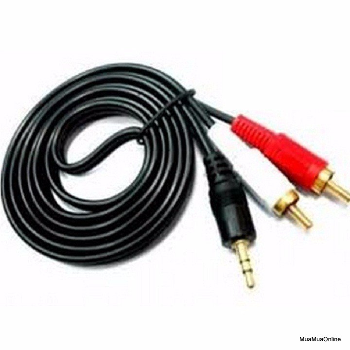 Dây Loa 1 Đầu 3.5 Ra 2 Đầu Av (Rca) Dài 1.5M Cao Cấp