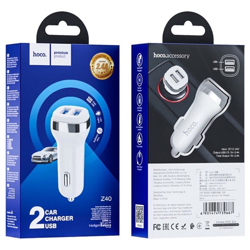Sạc Xe Hơi Hoco Z40