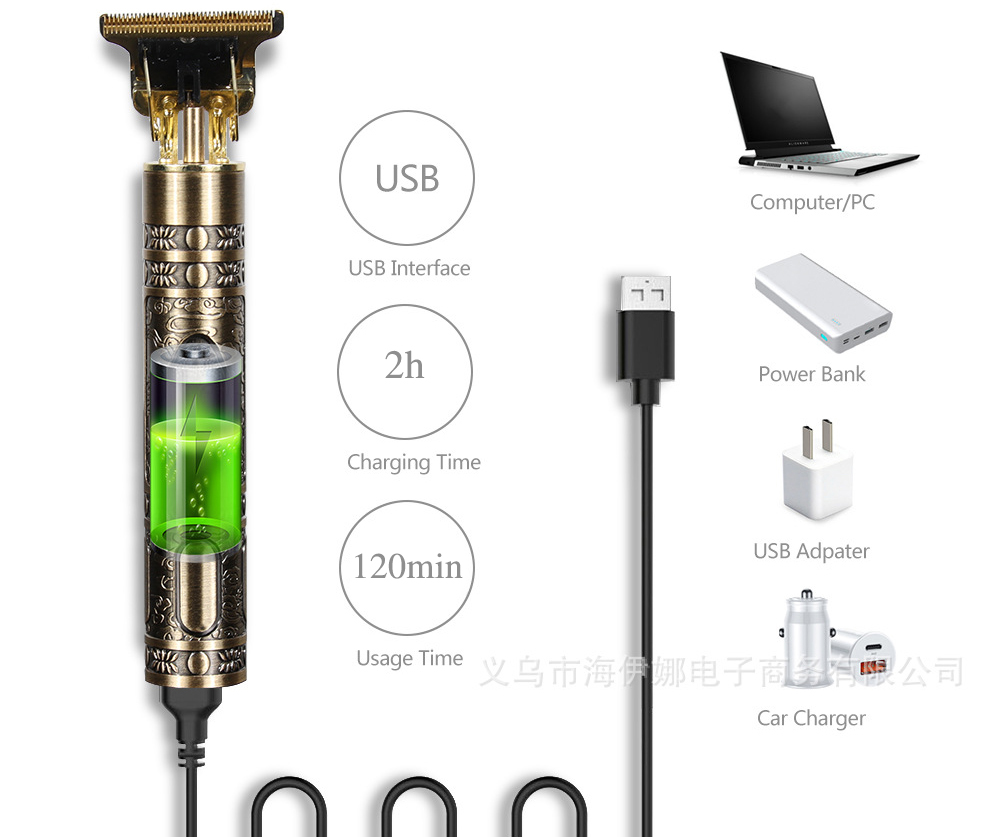 Tông Đơ Cắt Tóc Chắn Viền Vintage T9 Hình Rồng Phượng