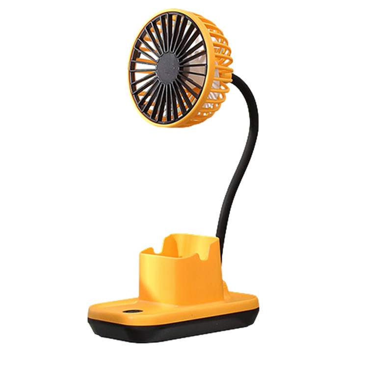 Quạt Tích Điện Mini Có Hộp Đựng Bút Và Kệ Điện Thoại